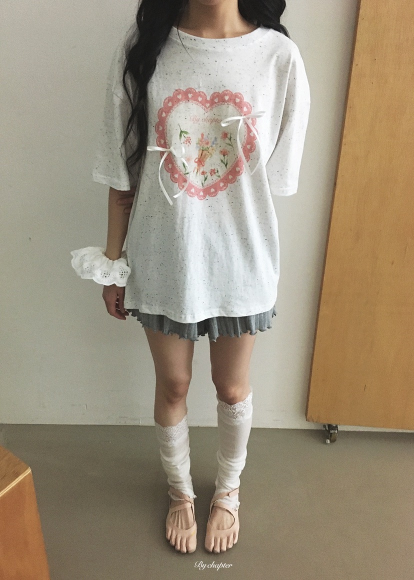 BY CHAPTER韓國東大門代購女士新品休閑時尚推薦T恤絲帶BY ChapterT恤
