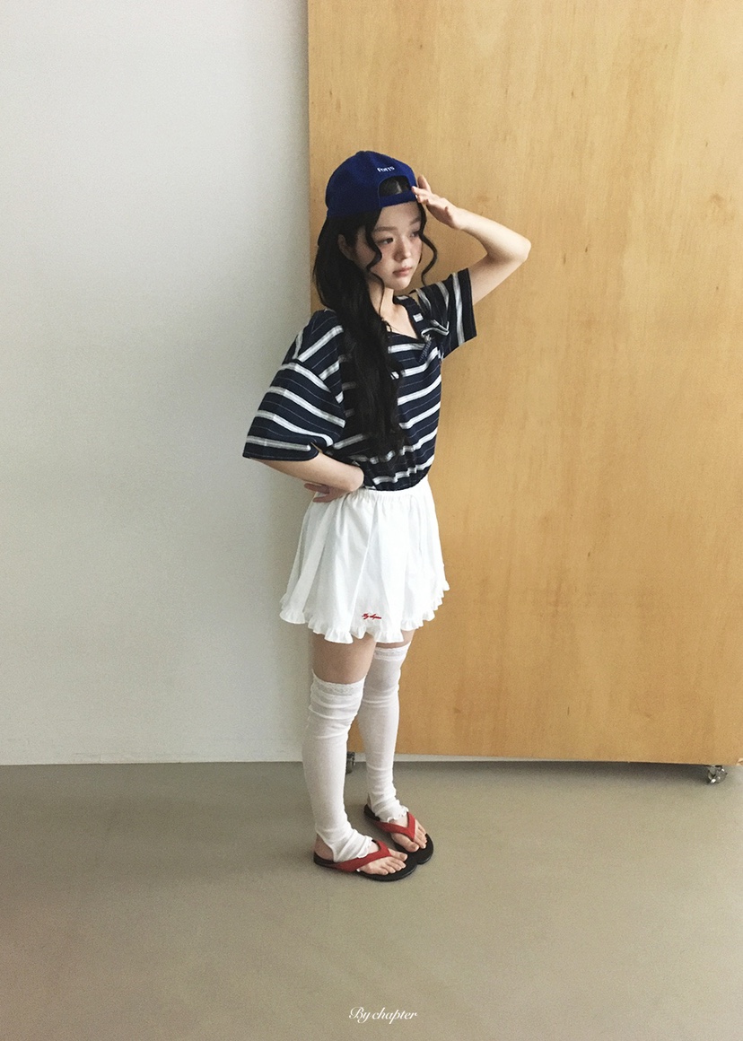 BY CHAPTER韓國直郵女裝新品26春夏時尚26夏季T恤不對稱BY ChapterT恤