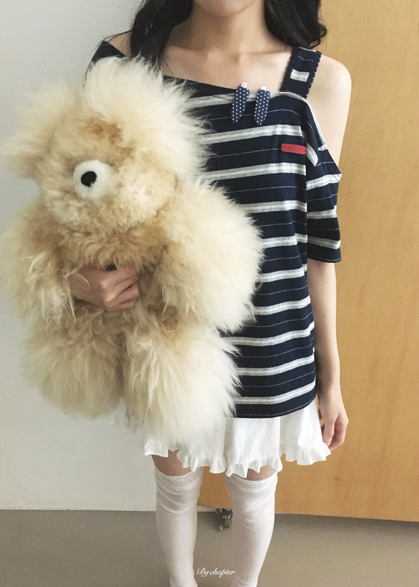BY CHAPTER韓國直郵女裝新品26春夏時尚26夏季T恤不對稱BY ChapterT恤