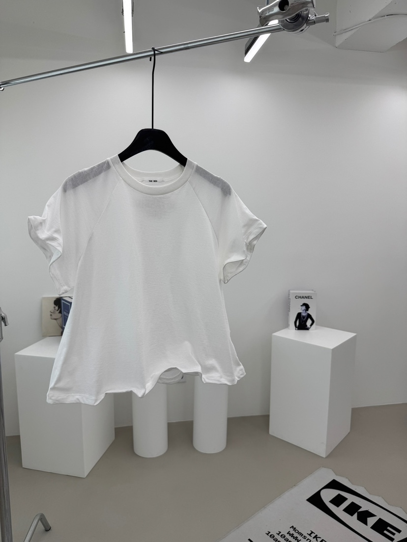 RED-A韓國直郵實拍女裝新品26夏季推薦人氣職業熱賣T恤插肩RED-AT恤