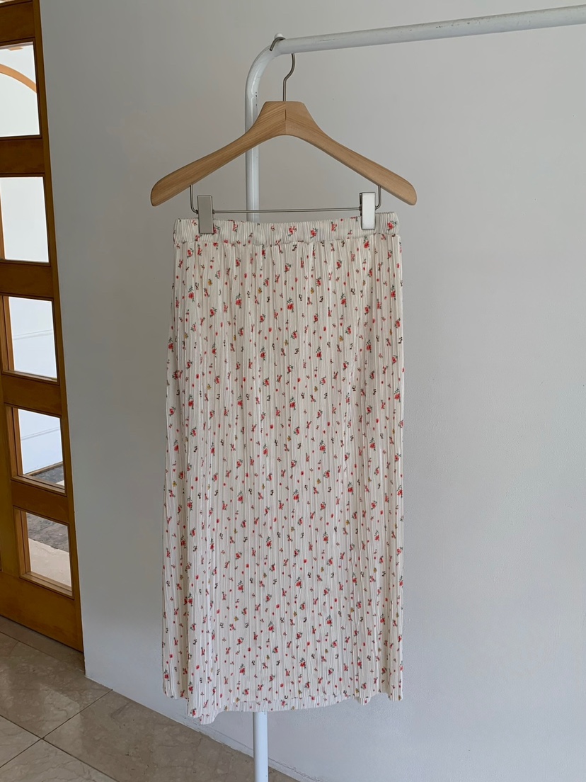 LOVE MY SANTA韓國代購女士新品26夏季職業熱賣長裙褶裥SSanta/LOVE MY SANTA長裙