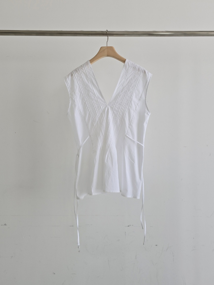 J SHOP韓國直郵女裝新品職業時尚推薦襯衫蕾絲衫褶裥無袖J_SHOP襯衫/蕾絲衫