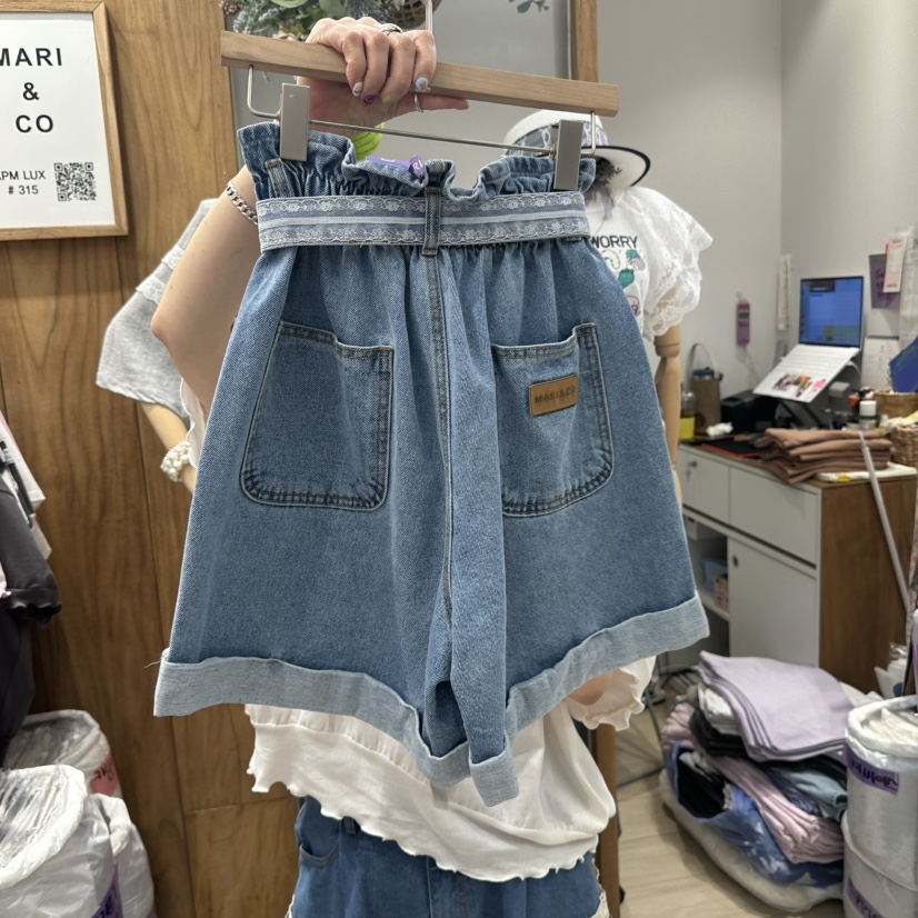 MARI CO韓國直郵女士新款時尚人氣休閑26春夏短褲含腰帶MARI CO短褲