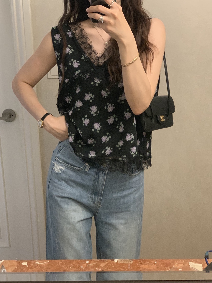 LA CREME東大門實拍韓國女裝新品人氣時尚吊帶背心雪紡LLA CREME吊帶/背心