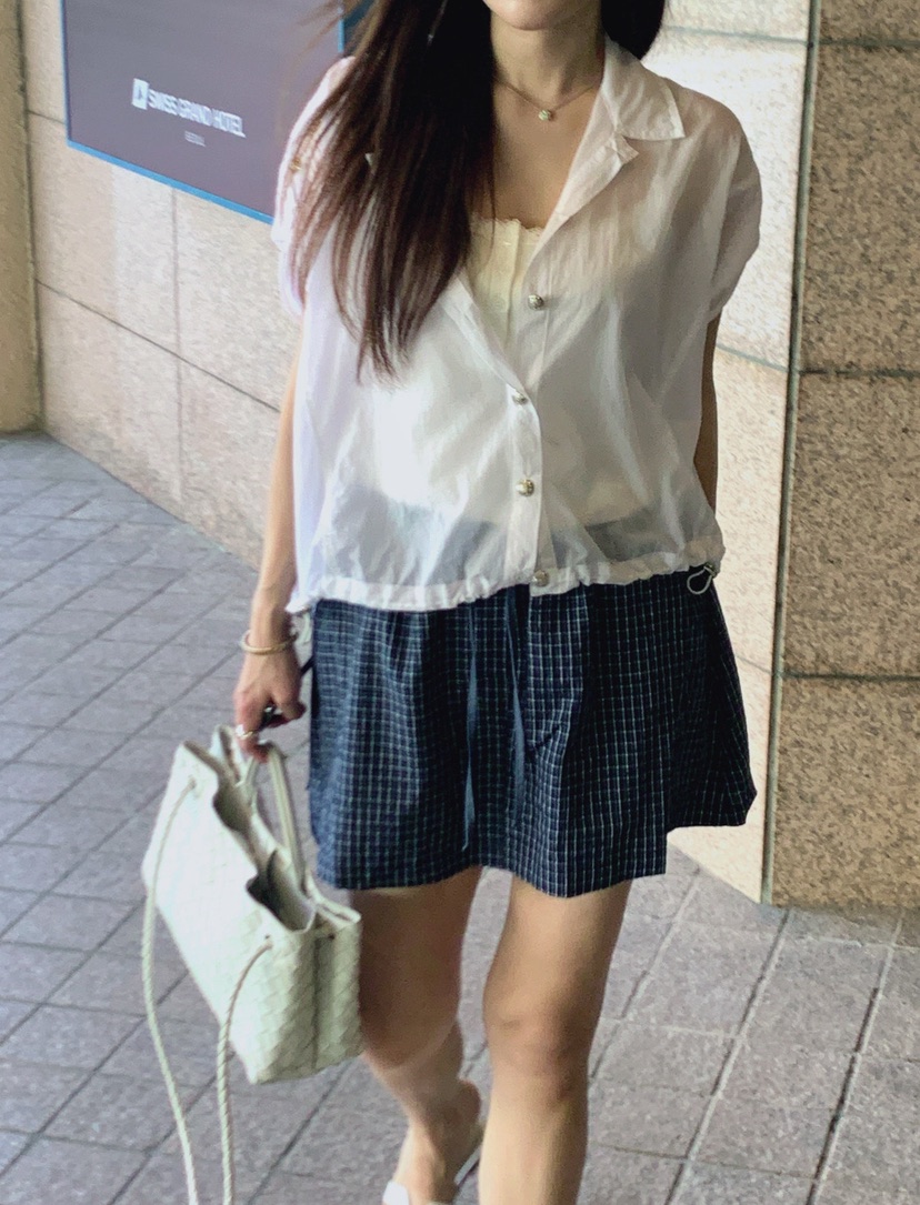 LA CREME韓國直郵女士新款26夏季時尚休閑推薦襯衫蕾絲衫LA CREME襯衫/蕾絲衫