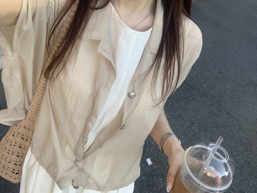 LA CREME韓國直郵女士新款26夏季時尚休閑推薦襯衫蕾絲衫LA CREME襯衫/蕾絲衫