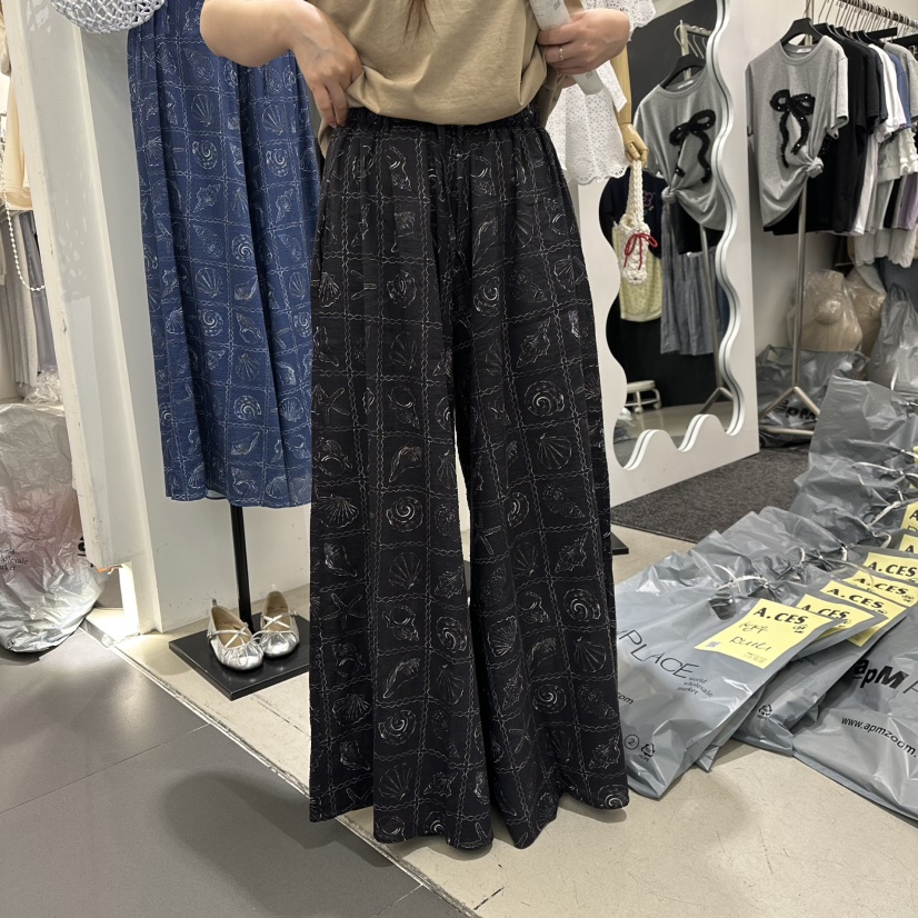 A.CES韓國直郵實拍女裝新款熱賣26春夏職業休閑休閑褲印花A.CES休閑褲圖色2