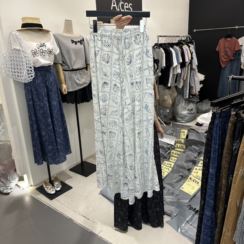 A.CES韓國直郵實拍女裝新款熱賣26春夏職業休閑休閑褲印花A.CES休閑褲圖色3