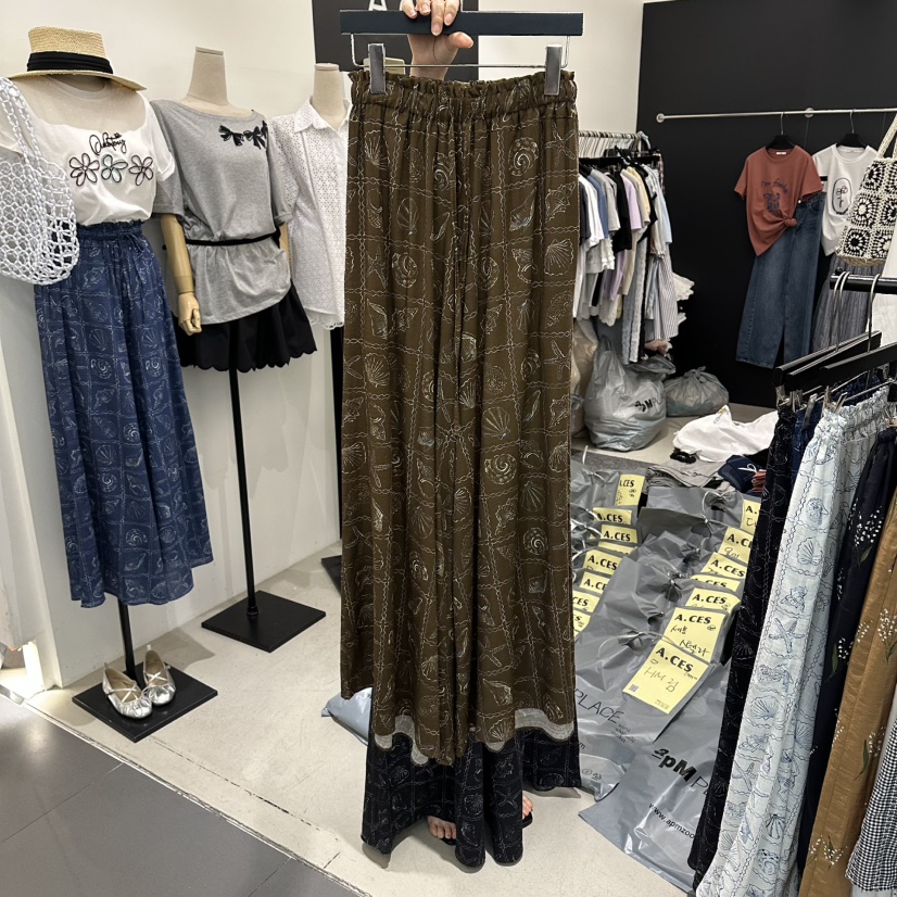 A.CES韓國直郵實拍女裝新款熱賣26春夏職業休閑休閑褲印花A.CES休閑褲圖色4