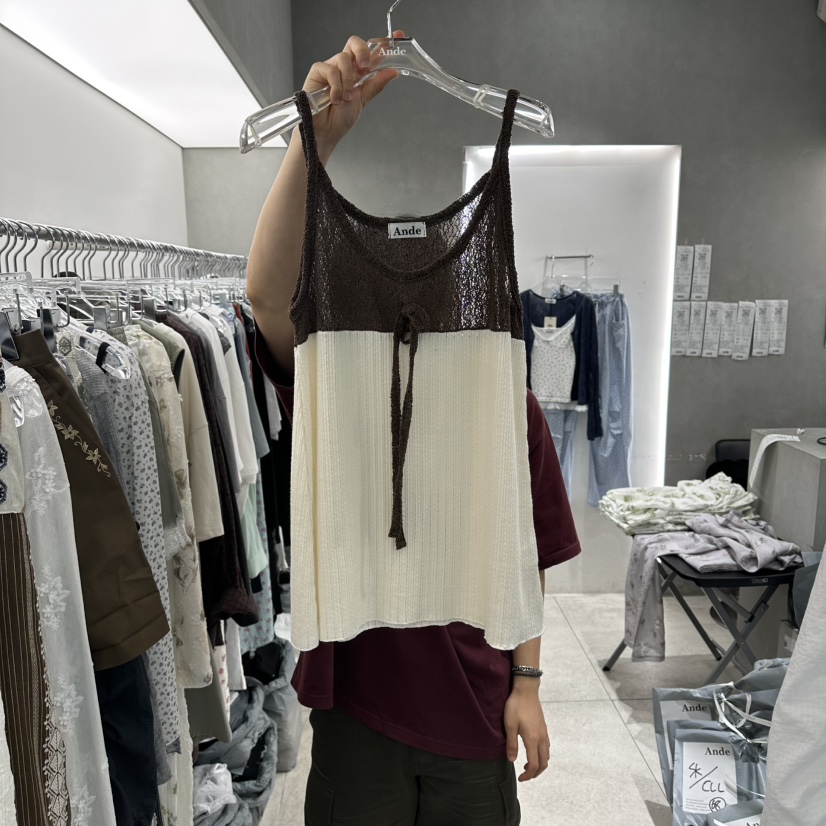ANDE韓國代購女士新品人氣職業時尚熱賣26春夏休閑吊帶背心LAnde吊帶/背心圖色1