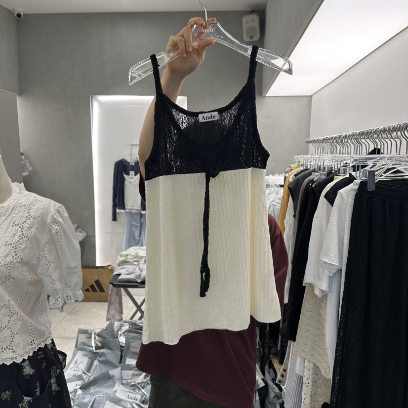 ANDE韓國代購女士新品人氣職業時尚熱賣26春夏休閑吊帶背心LAnde吊帶/背心圖色2