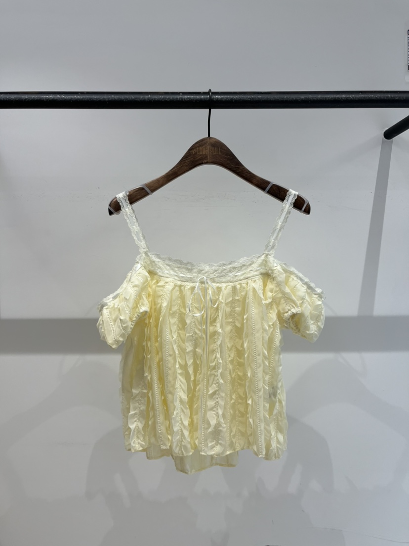LOVE PULL韓國直郵實拍女裝新品26夏季推薦休閑襯衫蕾絲衫LLOVE PULL襯衫/蕾絲衫圖色2