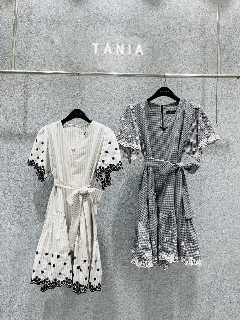 TANIA韓國直郵女裝新品26夏季職業時尚26春夏連衣裙含腰繩TANIA連衣裙