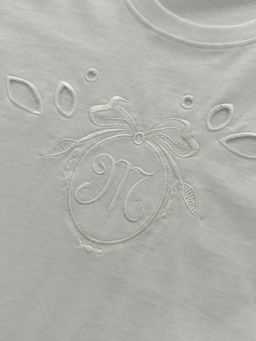 MORAN/MOSCO/SUGAR CASE東大門實拍韓國女士新品26春夏T恤刺繡緞帶鏤空MORAN/MOSCO/SUGAR CASET恤