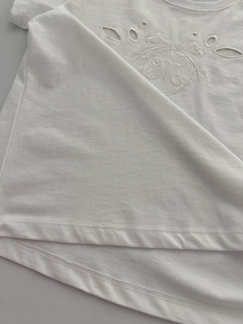 MORAN/MOSCO/SUGAR CASE東大門實拍韓國女士新品26春夏T恤刺繡緞帶鏤空MORAN/MOSCO/SUGAR CASET恤