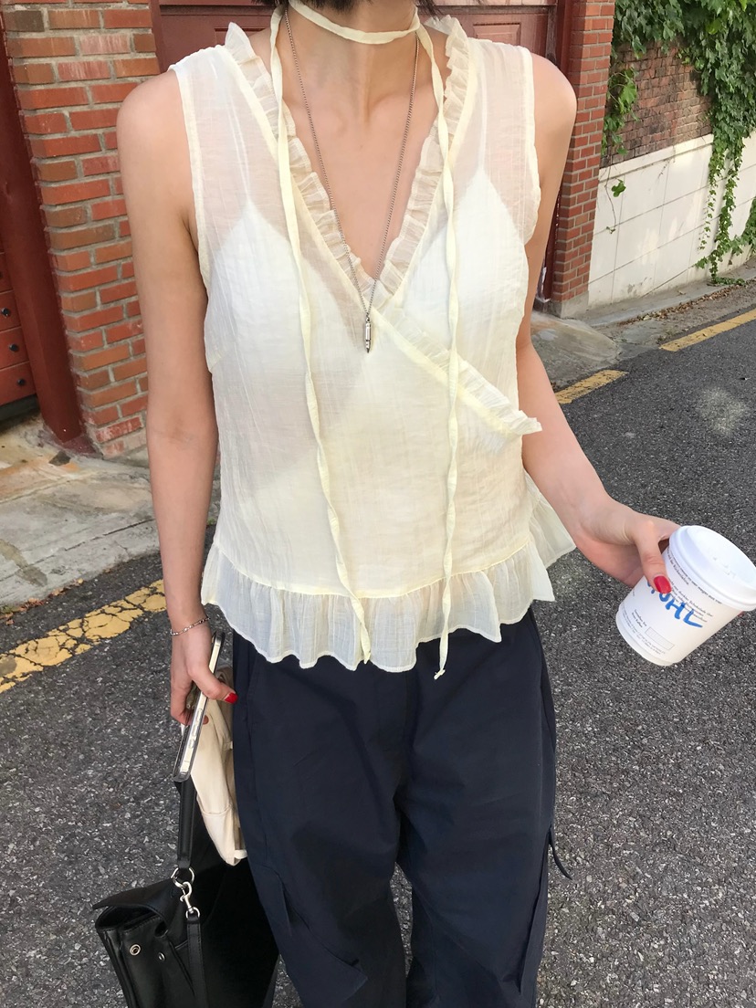 ESCHER韓國直郵實拍女裝新款26春夏推薦熱賣吊帶背心含脖帶LESCHER吊帶/背心