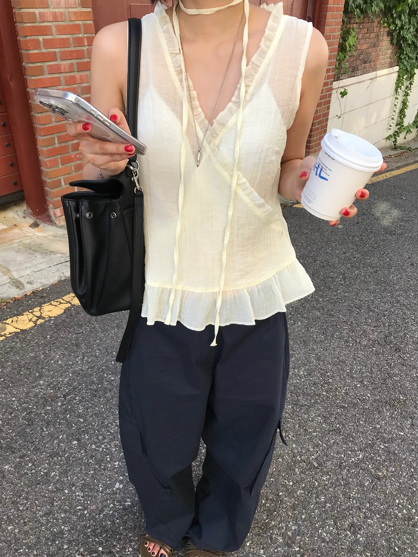 ESCHER韓國直郵實拍女裝新款26春夏推薦熱賣吊帶背心含脖帶LESCHER吊帶/背心圖色3