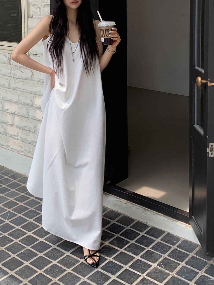 OURWAVE/OUR ROOM東大門實拍韓國女士新款時尚連衣裙亞麻長款Our Wave/Our Room連衣裙