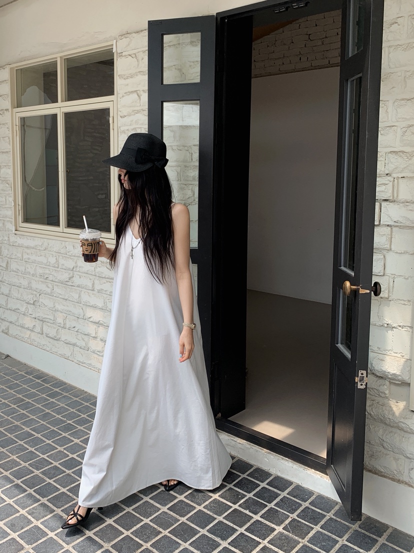OURWAVE/OUR ROOM東大門實拍韓國女士新款時尚連衣裙亞麻長款Our Wave/Our Room連衣裙