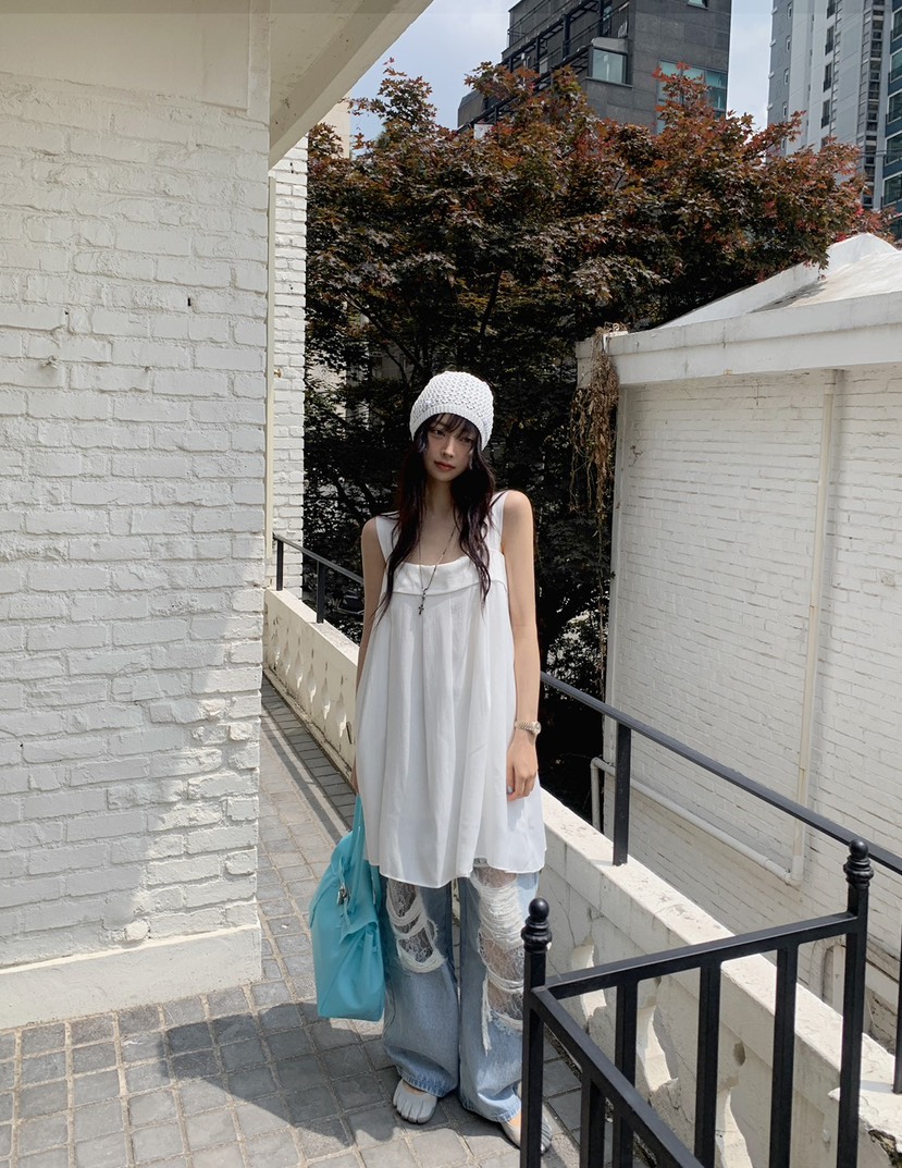 OURWAVE/OUR ROOM韓國代購女士新品熱賣休閑牛仔褲蕾絲Our Wave/Our Room牛仔褲