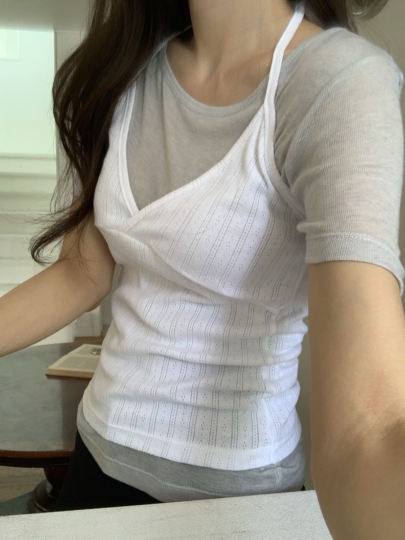 NOTICE東大門實拍韓國女裝新款休閑熱賣26春夏吊帶背心鏤空NOTICE吊帶/背心