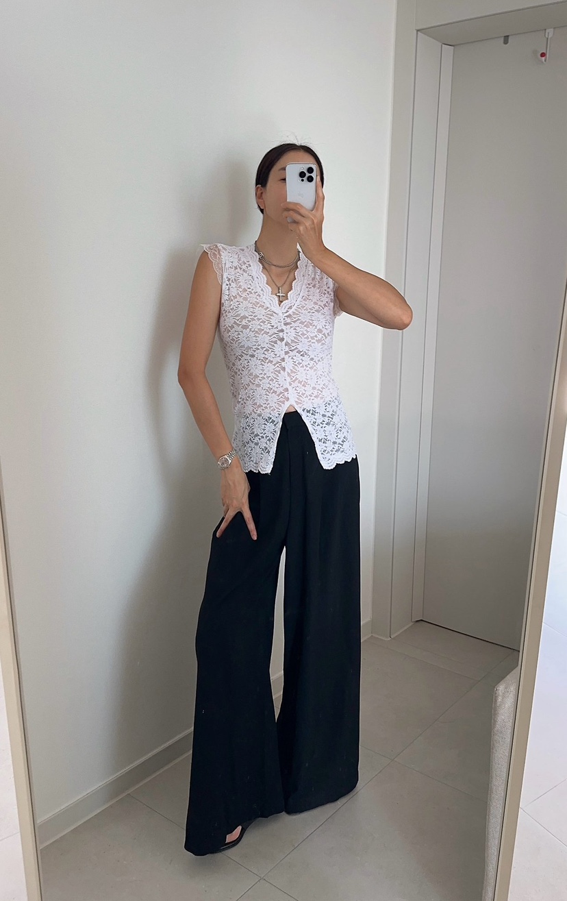 SOUIT韓國直郵女士新款26夏季休閑職業人氣吊帶背心花朵無袖SOUIT by mabel-L吊帶/背心圖色1