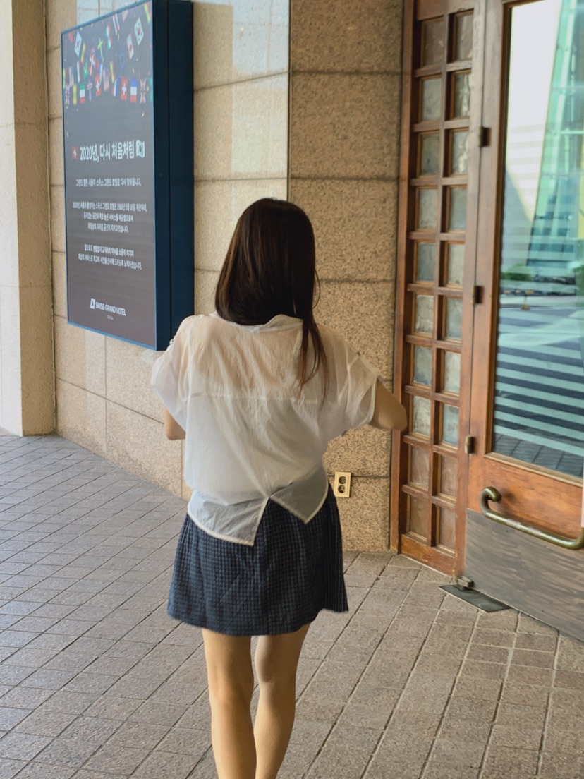 LA CREME東大門實拍韓國女裝新款26春夏職業26夏季短裙格子SLA CREME短裙