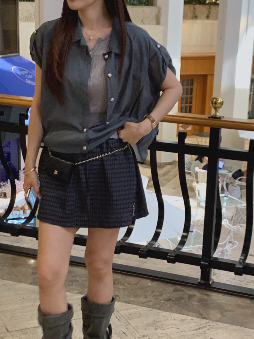 LA CREME東大門實拍韓國女裝新款26春夏職業26夏季短裙格子SLA CREME短裙