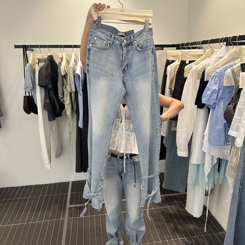 FIND-P韓國直郵女士新品人氣推薦26夏季職業牛仔褲不含腰帶FIND-P牛仔褲