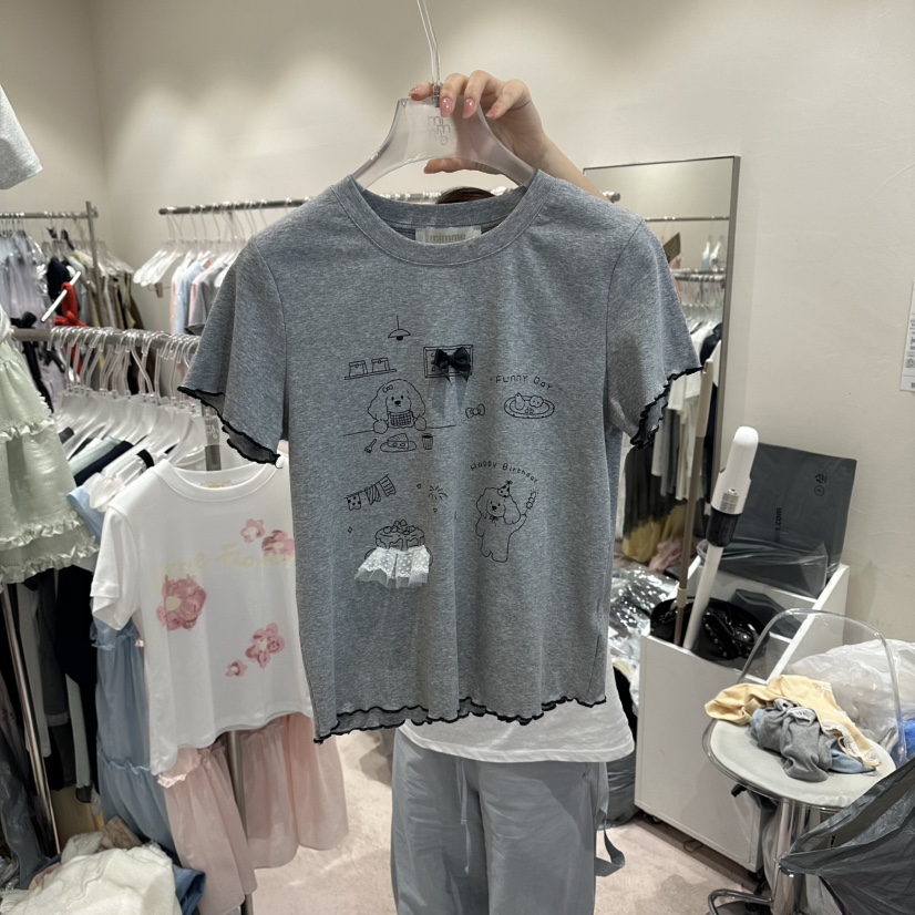 MIMME/LOOKK韓國代購女士新品推薦26春夏26夏季人氣T恤絲帶MIMME/LOOKKT恤圖色3