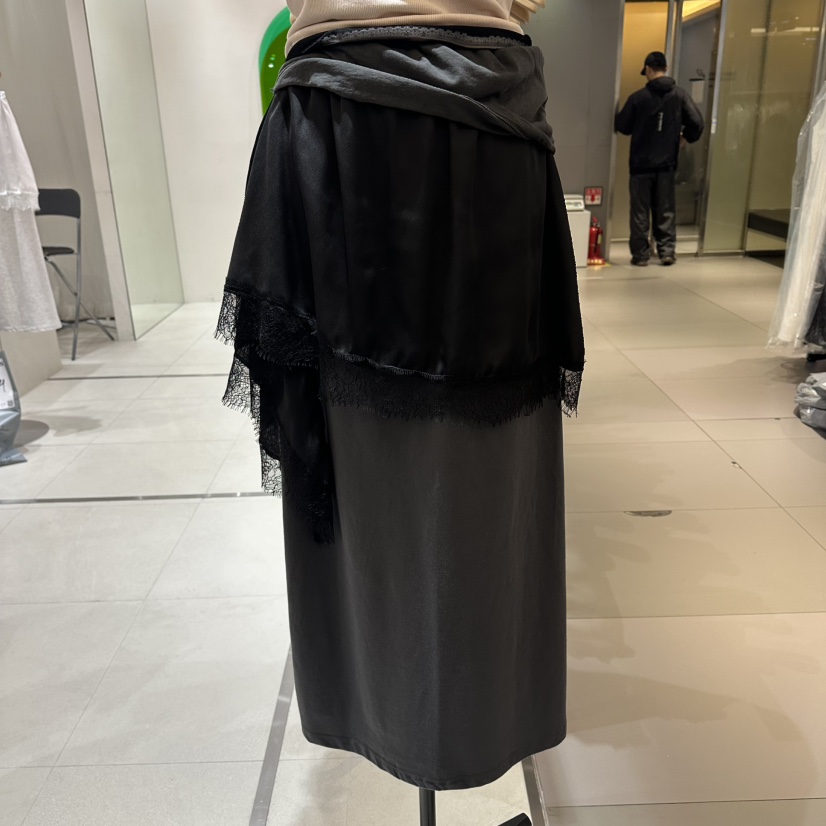 MINI UNNI韓國直郵實拍女士新品休閑26春夏職業熱賣長裙緞MINI UNNI長裙圖色3