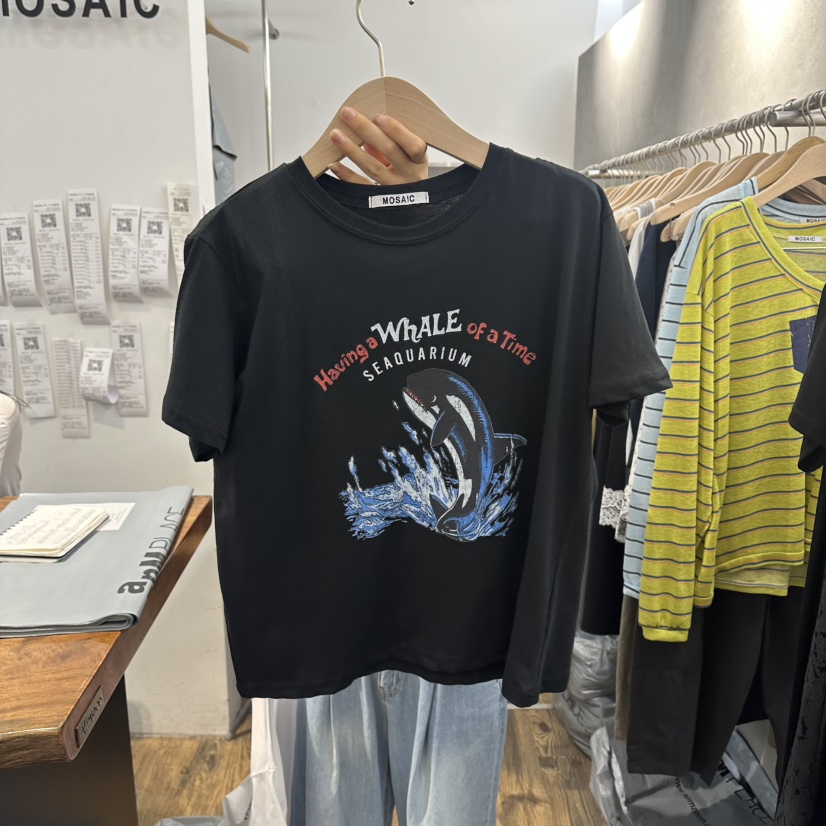 MOSAIC韓國直郵女裝新款26夏季職業人氣休閑推薦熱賣26春夏T恤MOSAICT恤圖色2