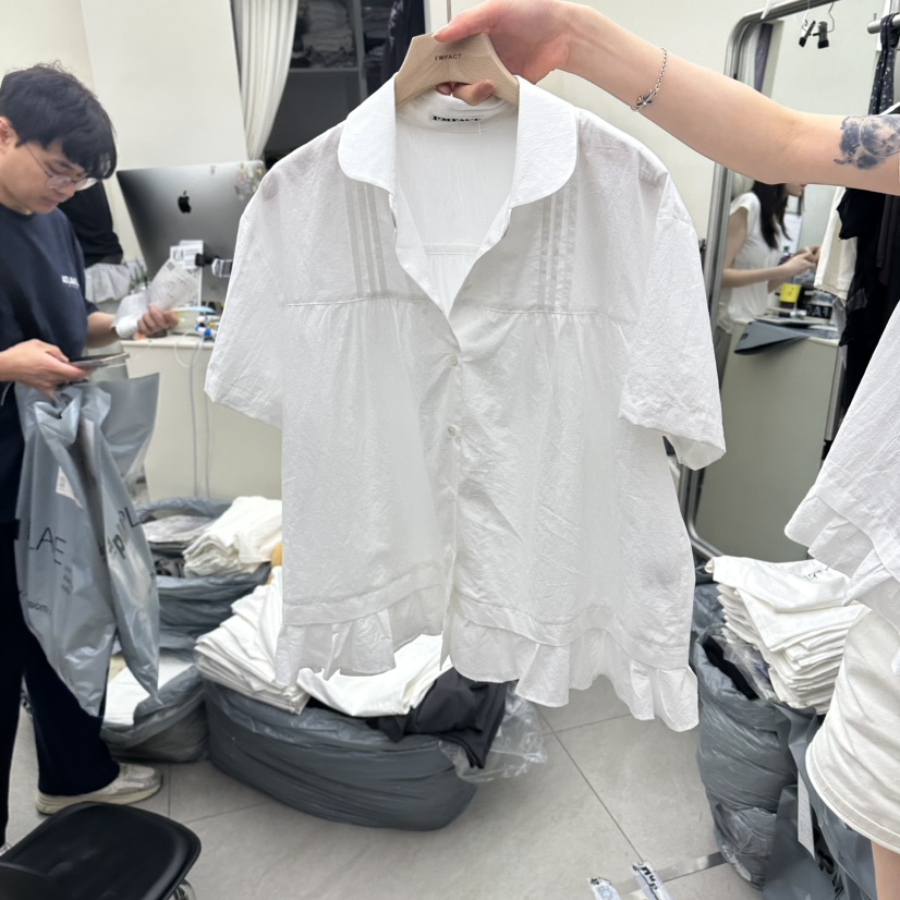 I MFACT韓國代購女士新款職業26春夏時尚人氣襯衫蕾絲衫LI MFACT襯衫/蕾絲衫圖色2