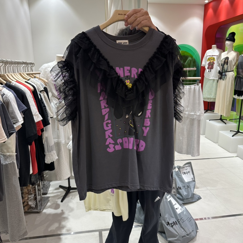MINI UNNI韓國東大門直郵女士新款休閑26春夏時尚推薦T恤SMINI UNNIT恤圖色3