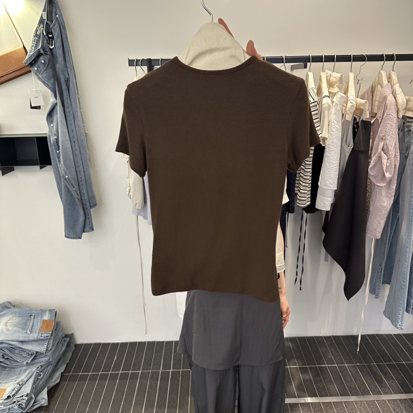 FIND-P韓國代購女裝新品熱賣時尚26夏季休閑人氣T恤羅紋FIND-PT恤