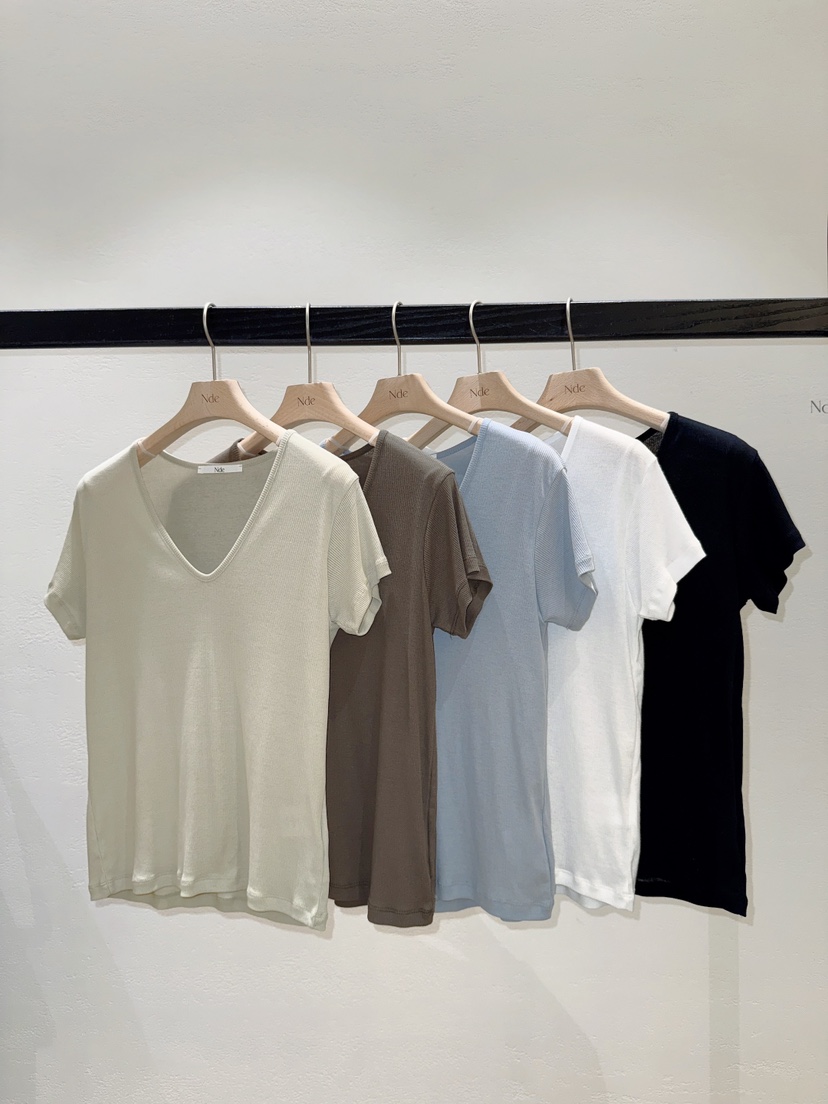 NDE韓國直郵女裝新品26夏季熱賣職業26春夏時尚推薦休閑T恤BOHEME_NDET恤