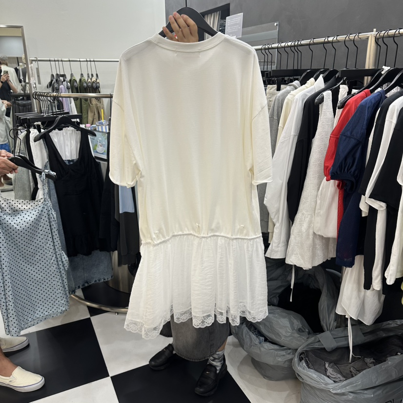 LADYBLACK/THE BLACK東大門實拍韓國女裝新品26夏季連衣裙蕾絲褶皺LADYBLACK/THE BLACK連衣裙