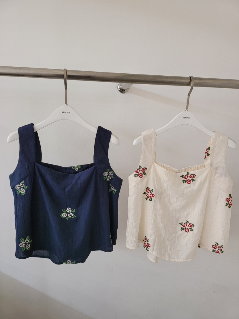 THE OTHER韓國直郵女裝新款26春夏職業吊帶背心刺繡無袖THE OTHER吊帶/背心