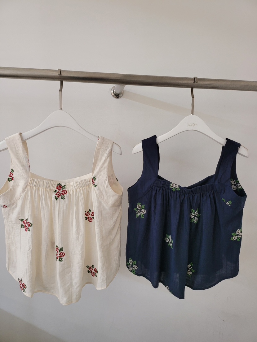 THE OTHER韓國直郵女裝新款26春夏職業吊帶背心刺繡無袖THE OTHER吊帶/背心