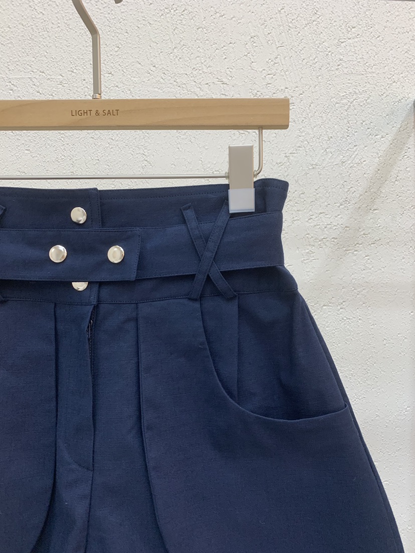 LIGHT AND SALT韓國東大門直郵女士新品26夏季短褲口袋亞麻LIGHT AND SALT短褲