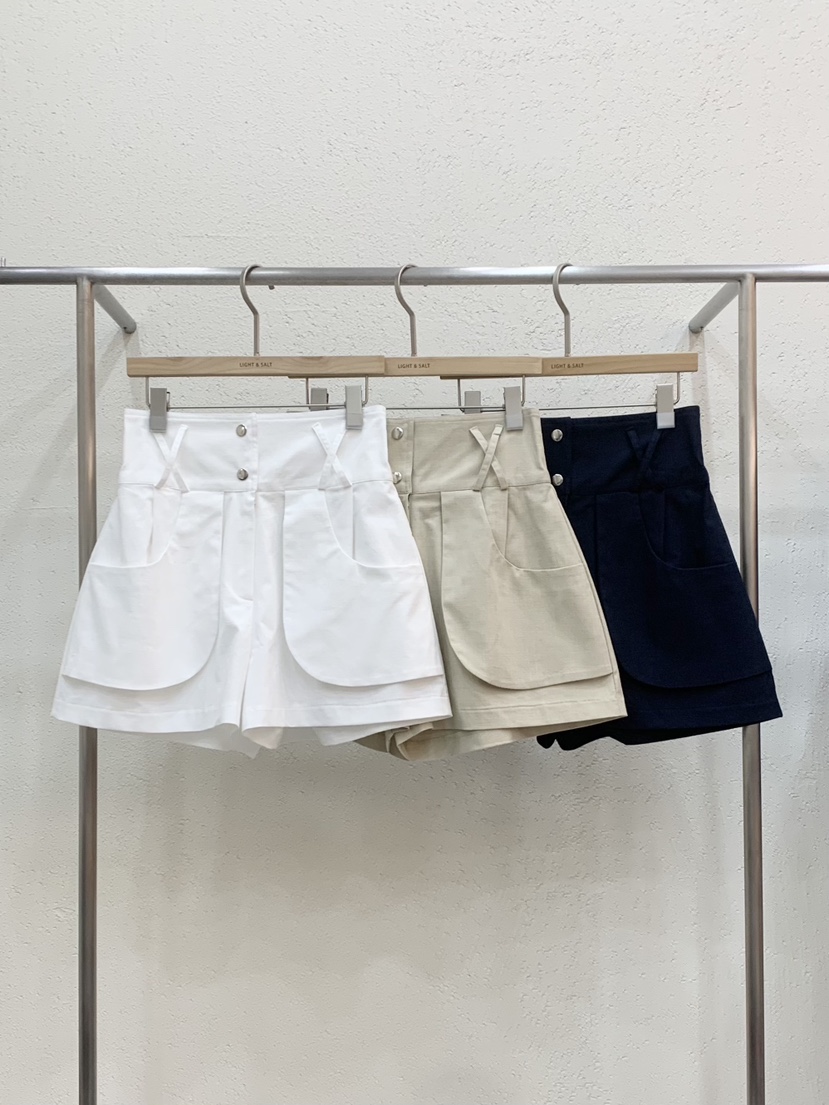 LIGHT AND SALT韓國東大門直郵女士新品26夏季短褲口袋亞麻LIGHT AND SALT短褲