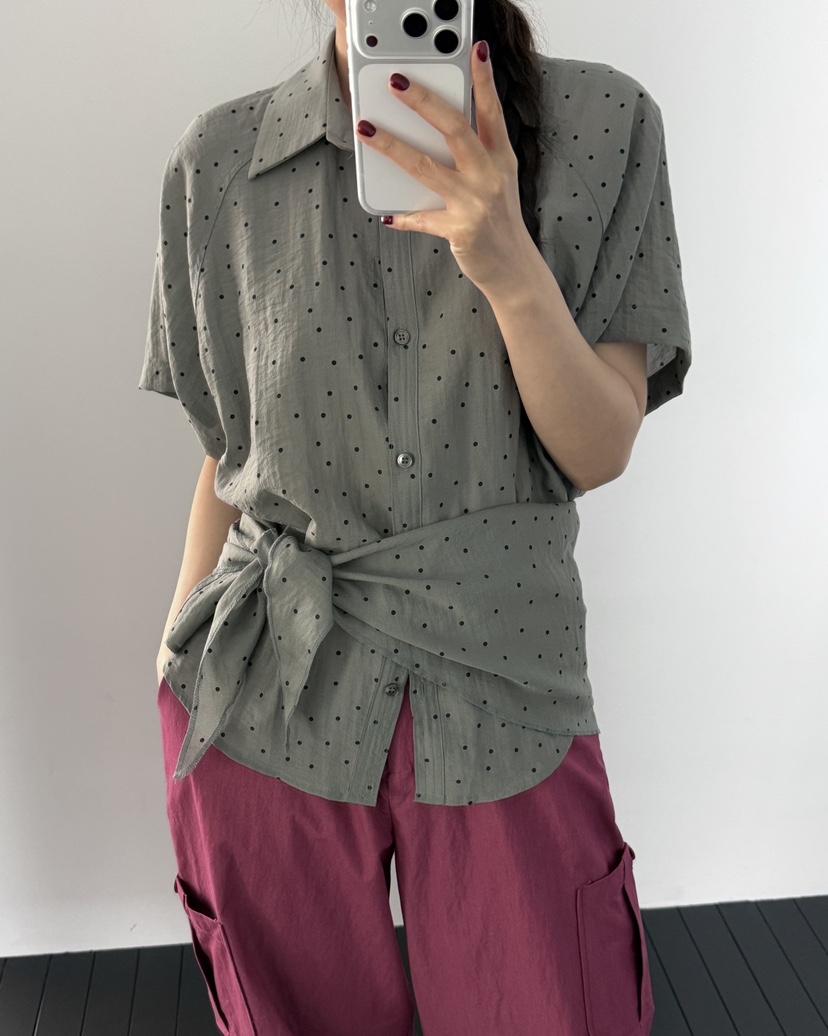 REFLAT韓國直郵實拍女士新品26夏季時尚襯衫蕾絲衫含圍巾REFLAT襯衫/蕾絲衫