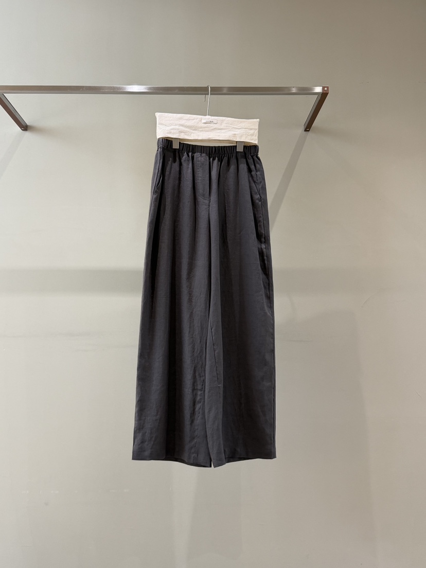 LIMED SPRUCE韓國東大門代購女裝新品26夏季休閑褲亞麻布Limed Spruce休閑褲圖色2墨色