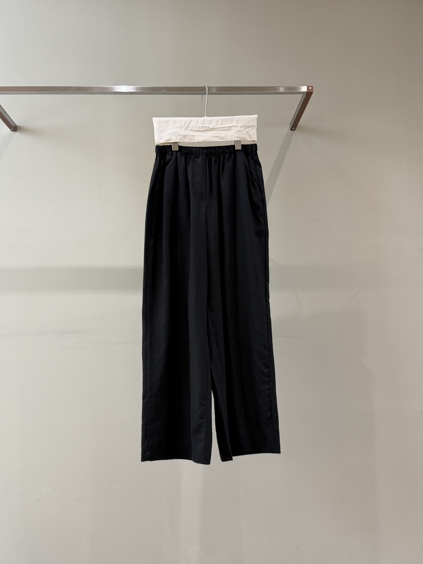 LIMED SPRUCE韓國東大門代購女裝新品26夏季休閑褲亞麻布Limed Spruce休閑褲圖色3黑色