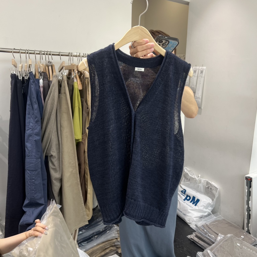 TAFFETA/MURET韓國直郵女裝新品休閑熱賣人氣26夏季馬甲亞麻TAFFETA/MURET馬甲圖色1