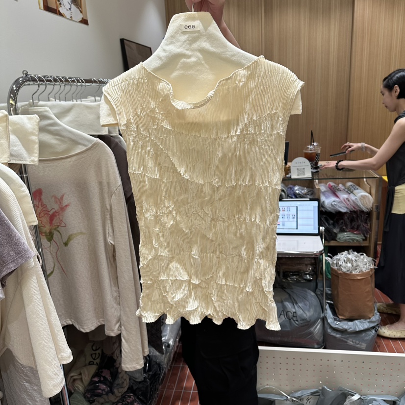 EEE韓國東大門直郵女士新款熱賣職業休閑時尚吊帶背心褶裥EEE吊帶/背心圖色1