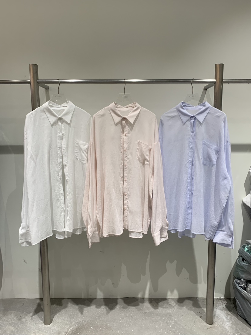 OKIE韓國代購女裝新品熱賣26春夏休閑人氣襯衫蕾絲衫大號OKIE襯衫/蕾絲衫