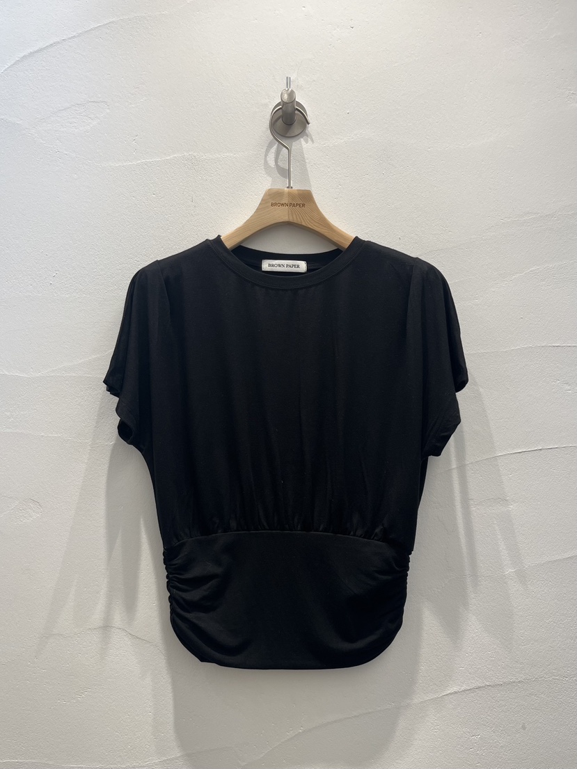 BROWN PAPER韓國直郵女裝新品26春夏熱賣時尚職業T恤褶裥BROWN PAPERT恤圖色2