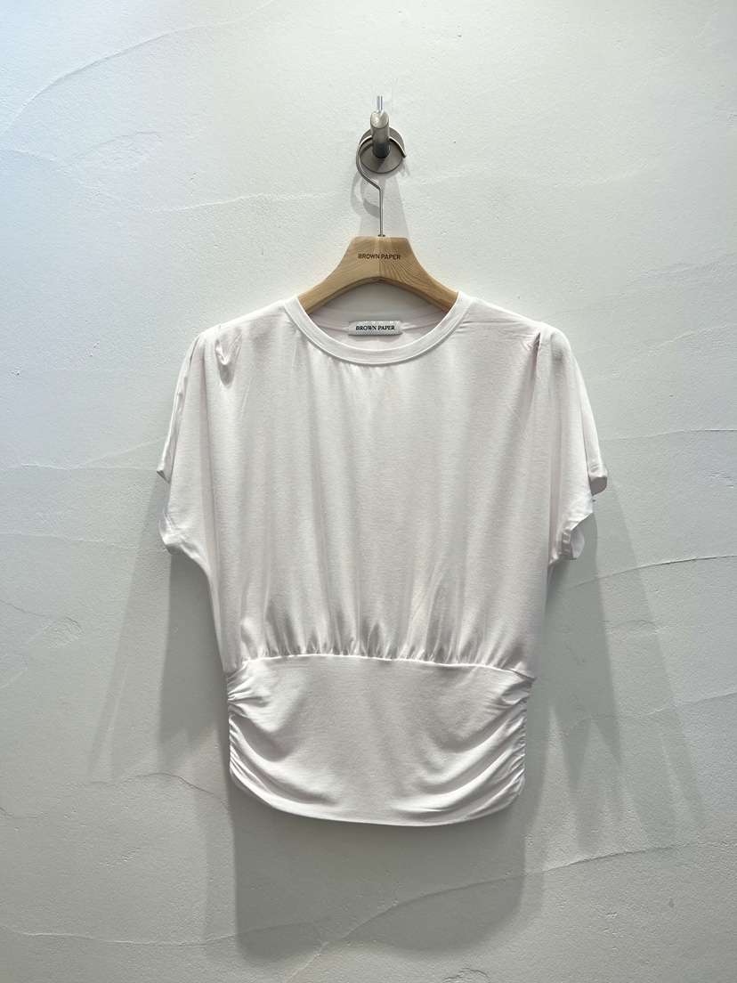 BROWN PAPER韓國直郵女裝新品26春夏熱賣時尚職業T恤褶裥BROWN PAPERT恤圖色3