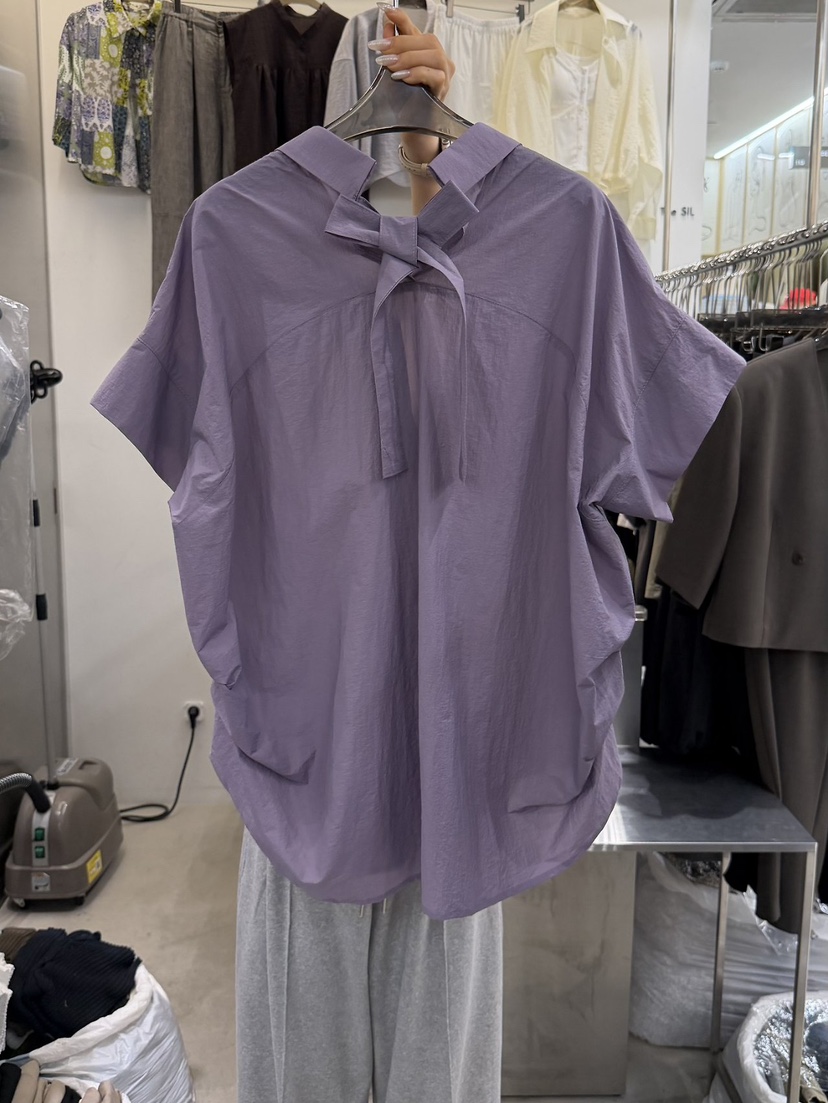 THE SIL韓國東大門直郵女士新品職業熱賣襯衫蕾絲衫絲帶THE SIL/1 2ILLY襯衫/蕾絲衫